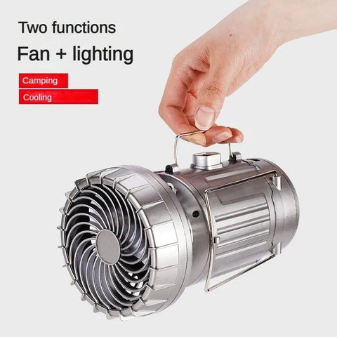 6in1 portable outdoor LED camping lantern with fan solar charge rechargeable light energy saving tent lamp flashlight .