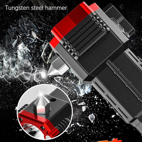 8-in-1 Multi-functional LED Torch, Emergency Window Breaker with Power Bank, High-Power Focus Light for Car and Home.