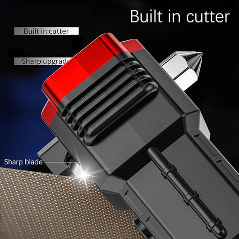 8-in-1 Multi-functional LED Torch, Emergency Window Breaker with Power Bank, High-Power Focus Light for Car and Home.